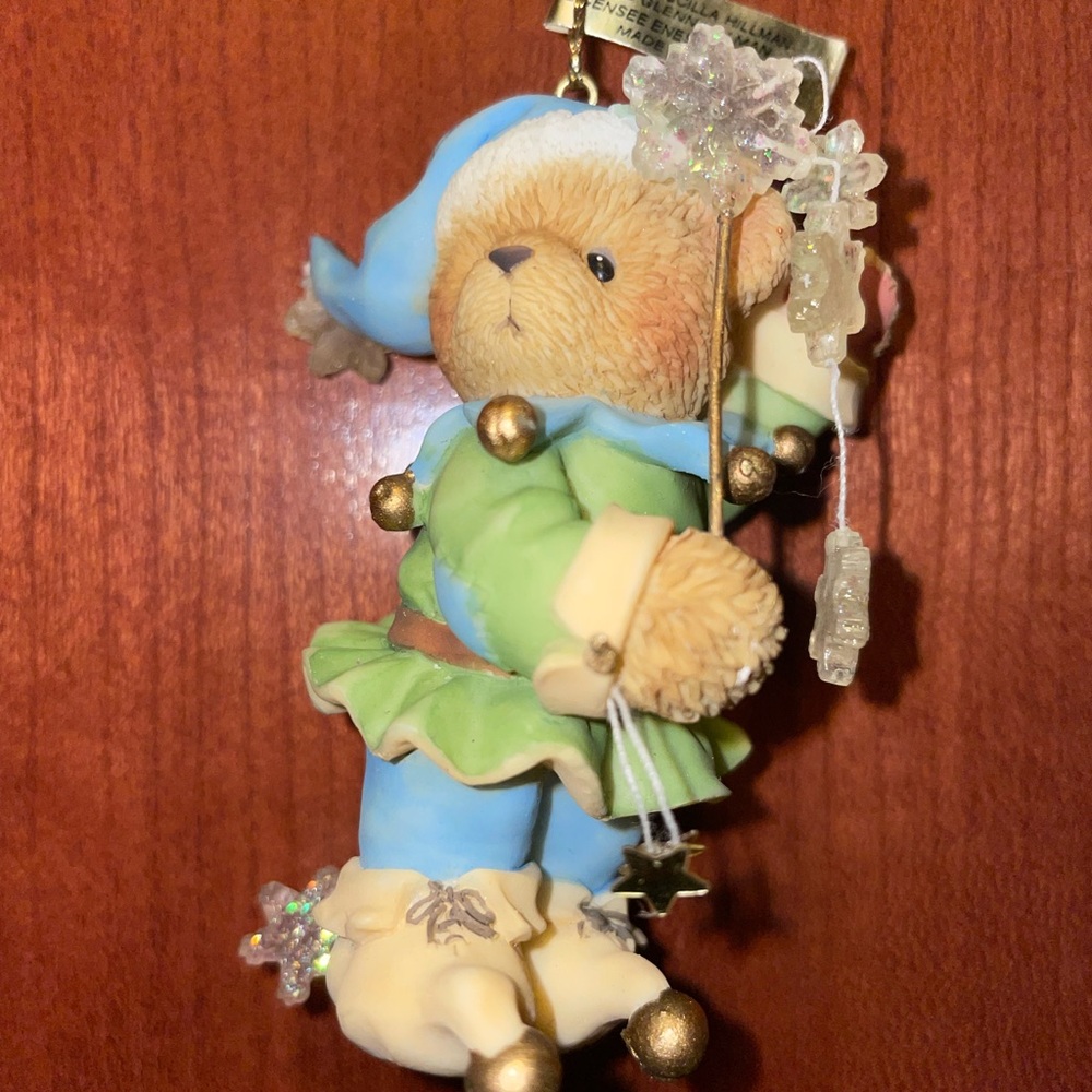 🧸Cherished Teddies Blue and Green Bear Ornament